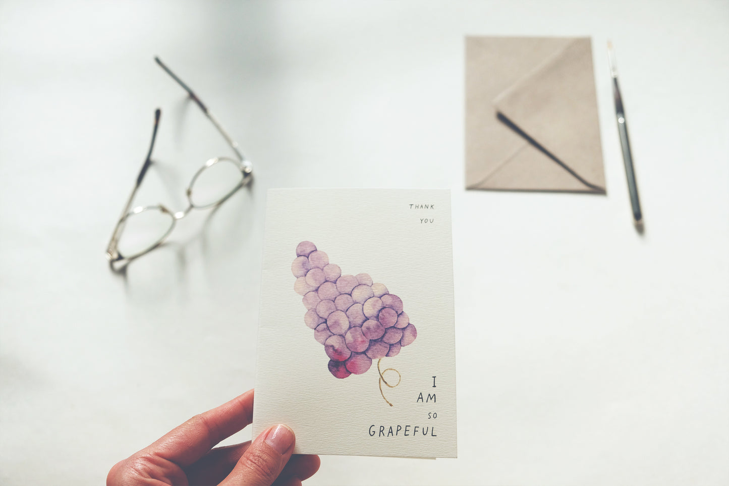 I Am Grapeful, A6, with Envelope