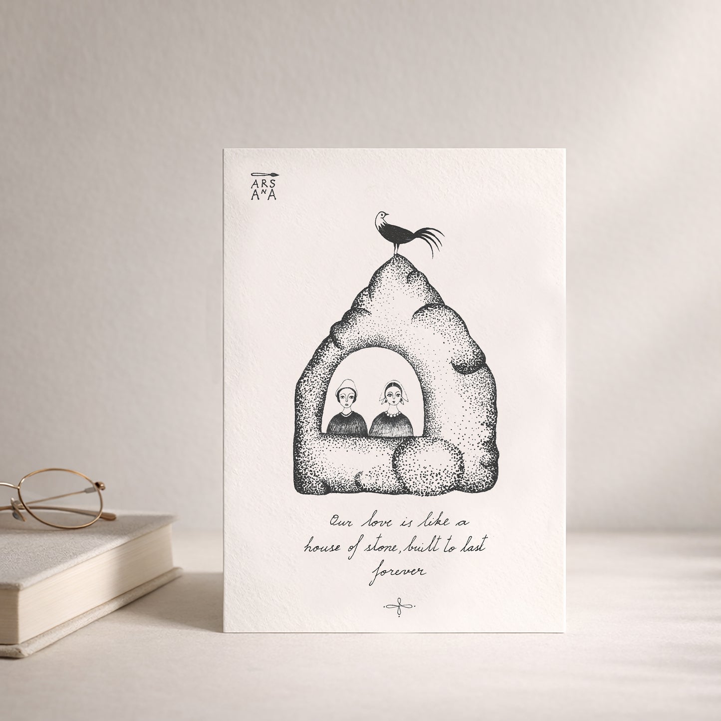 Housewarming & Wedding Postcard, House of Stone, A6, with Envelope
