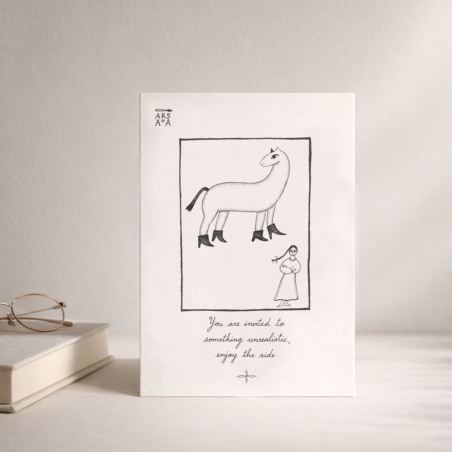 Party Invitation & Celebration Postcard, You’re Invited to Something unrealistic, A6, with Envelope