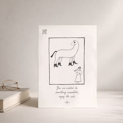 Party Invitation & Celebration Postcard, You’re Invited to Something unrealistic, A6, with Envelope