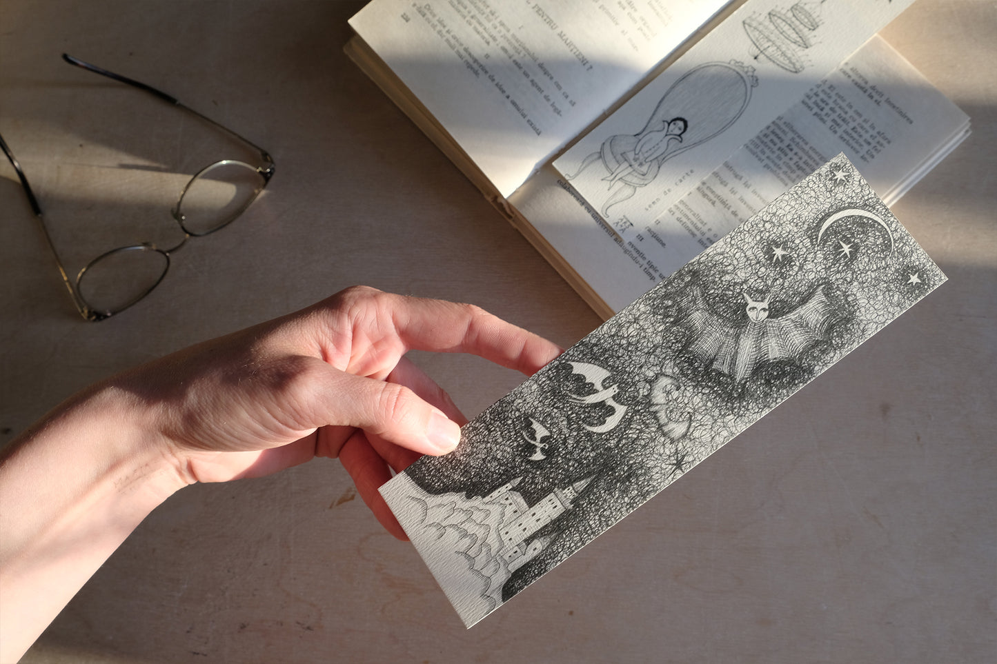 Gothic Bookmark, Illustrated Literary Gift for Book Lovers