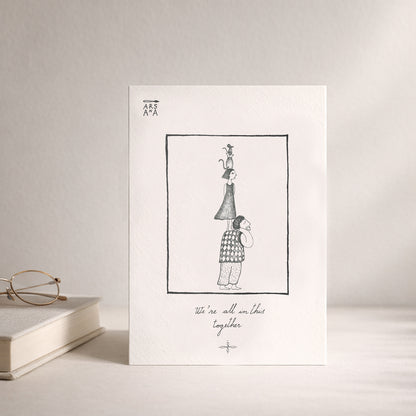 Friendship & Support Postcard, We’re All in This Together, A6, with Envelope