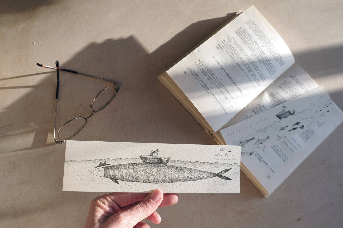 The Fish Bookmark, Illustrated Literary Gift for Book Lovers