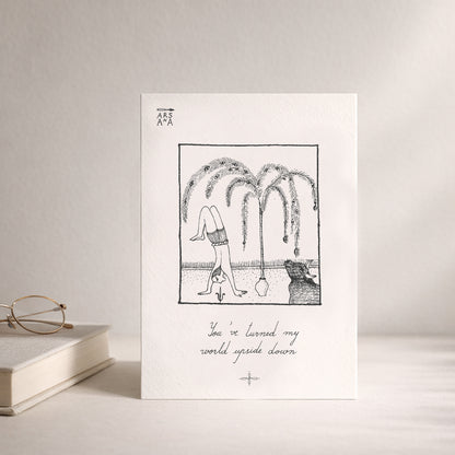 Encouragement & Life Change Postcard, My World Turned Upside Down, A6, with Envelope
