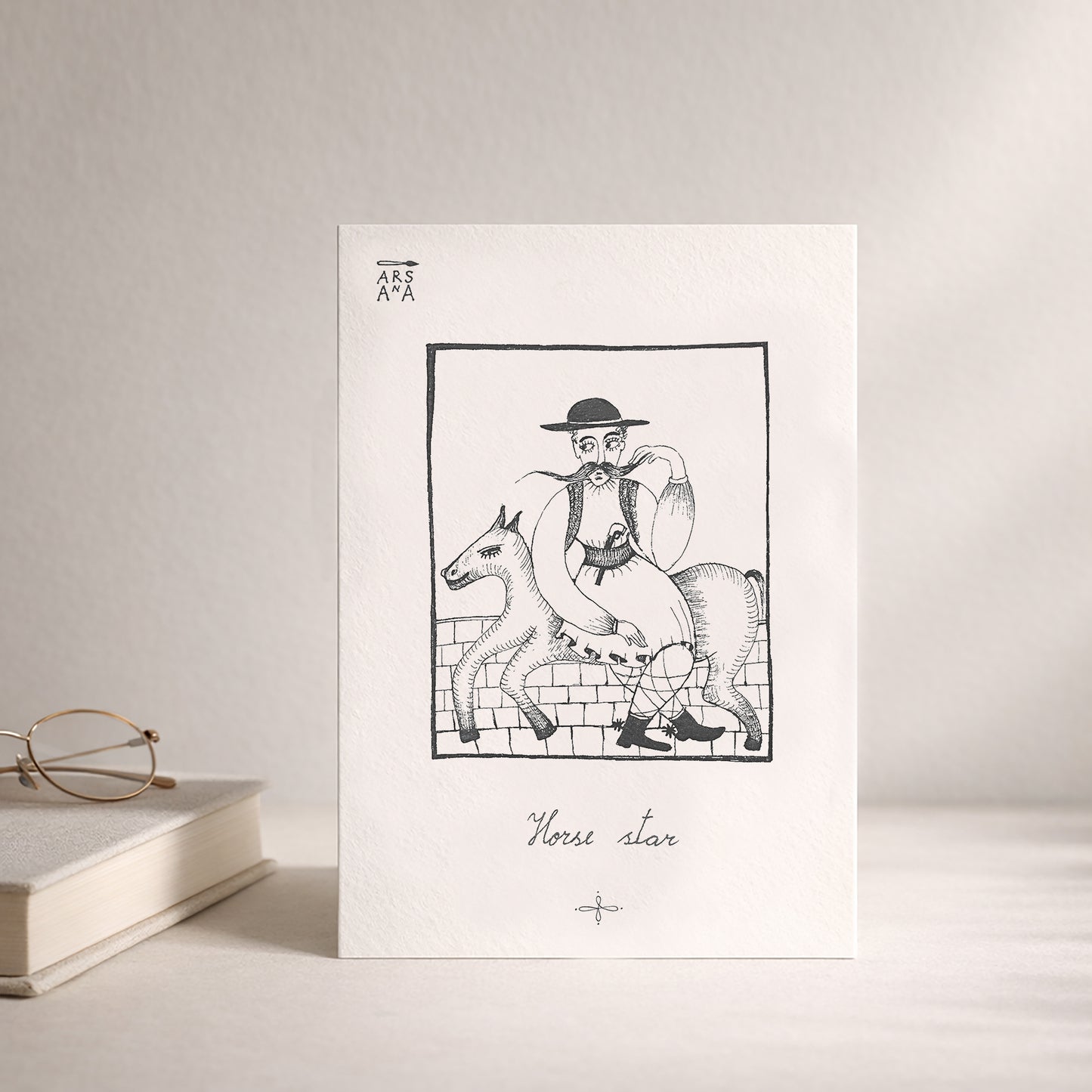 Whimsical & Everyday Postcard, Horse Star, A6, with Envelope