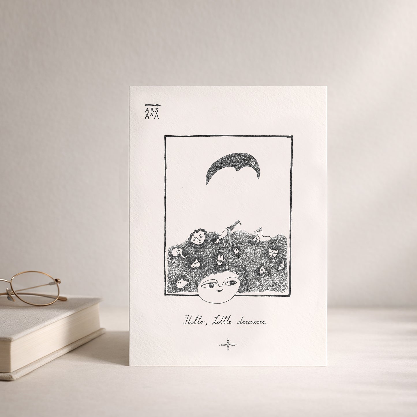 New Baby & Baby shower dreamy  Postcard, Hello, little dreamer, A6, with Envelope