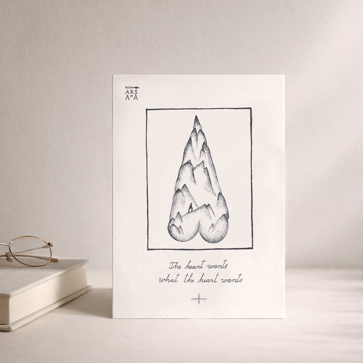 Love & Self-discovery Postcard, The Heart Wants What the Heart Wants, A6, with Envelope