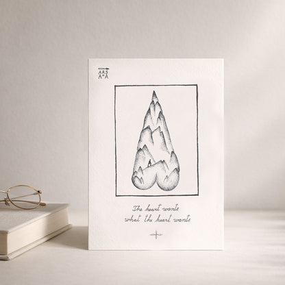 Love & Self-discovery Postcard, The Heart Wants What the Heart Wants, A6, with Envelope
