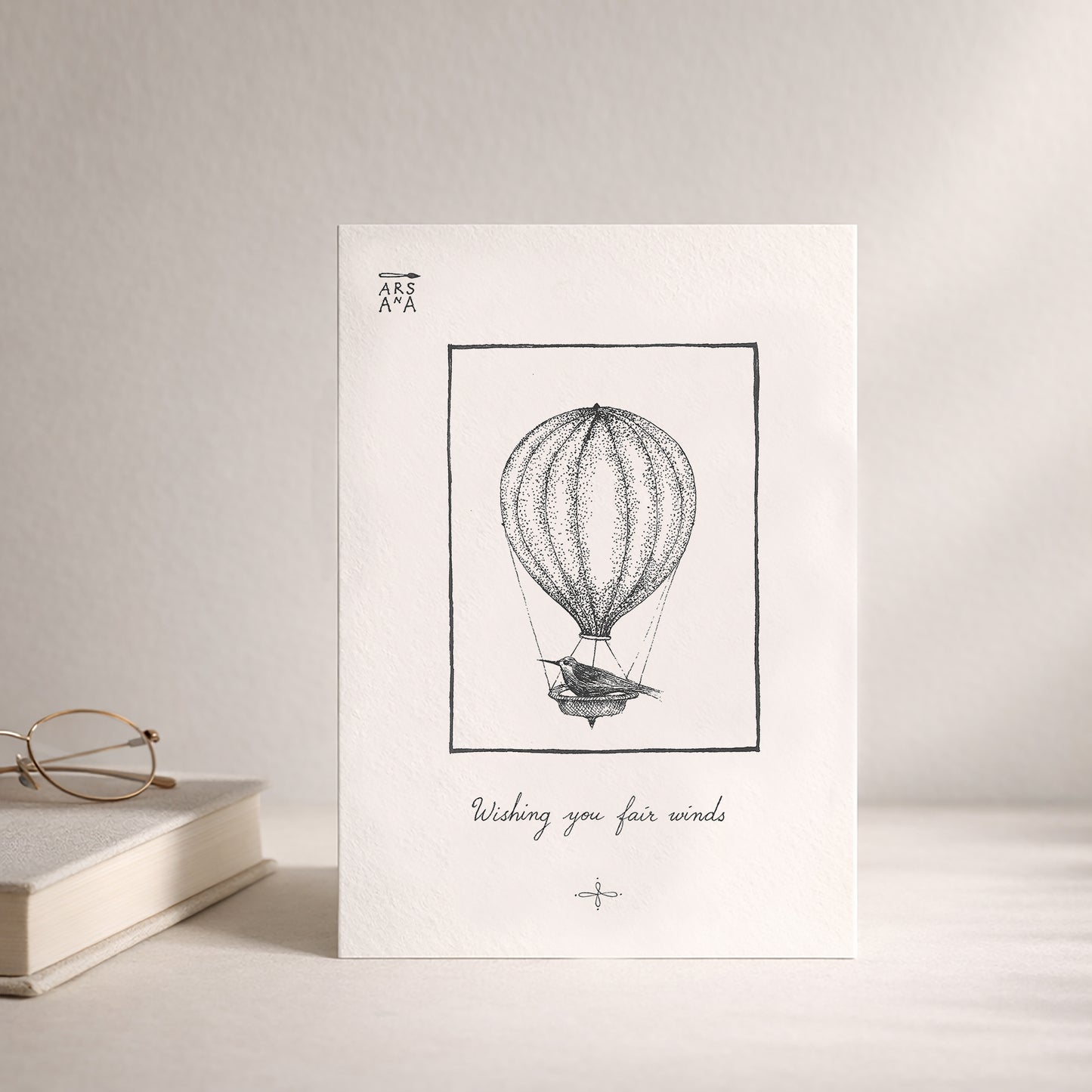 Farewell & Goodby Postcard, Wishing You Fair Winds, A6, with Envelope