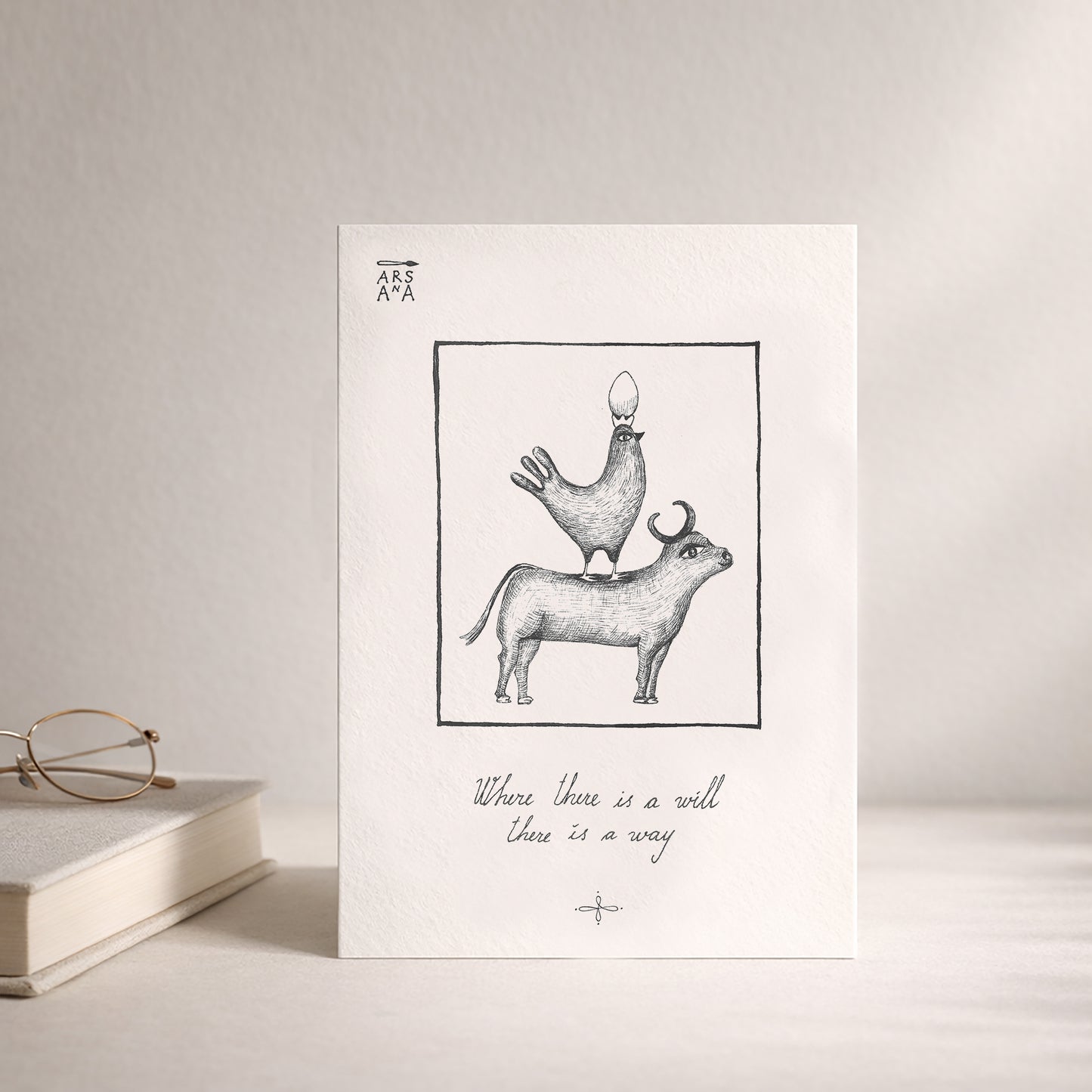 Encouragement & Friendship Postcard, Where There Is a Will There Is a Way, A6, with Envelope