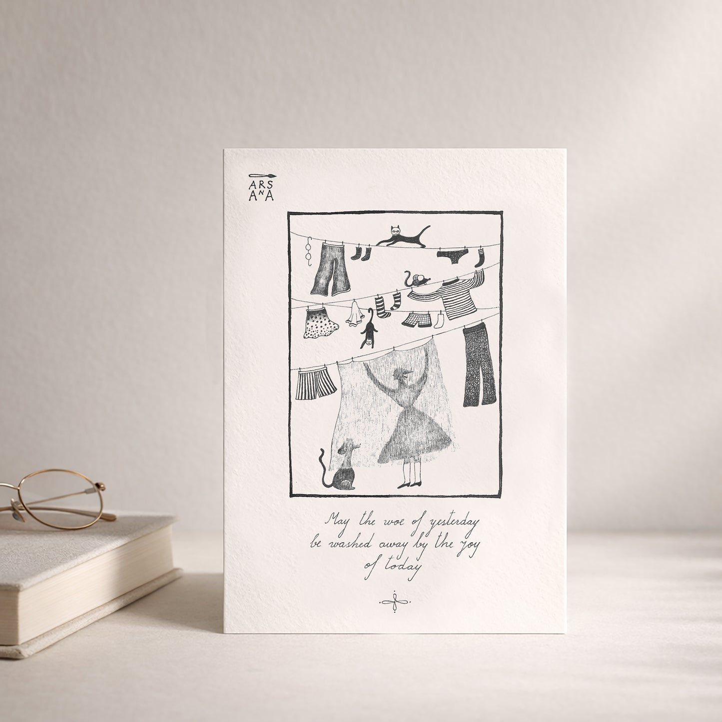 Healing & Thinking of You Postcard, The joy of today, A6, with Envelope