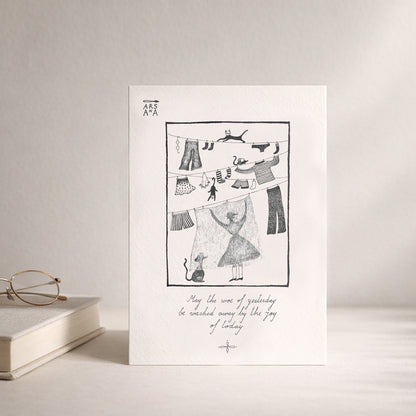 Healing & Thinking of You Postcard, The joy of today, A6, with Envelope