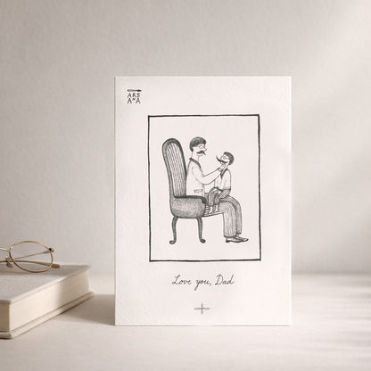 Father’s Day & Love Postcard, Love You Dad, A6, with Envelope