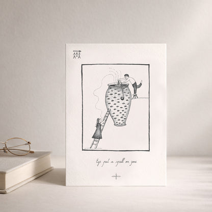 Love & Valentine's day Postcard, I Put a Spell on You, A6, with Envelope