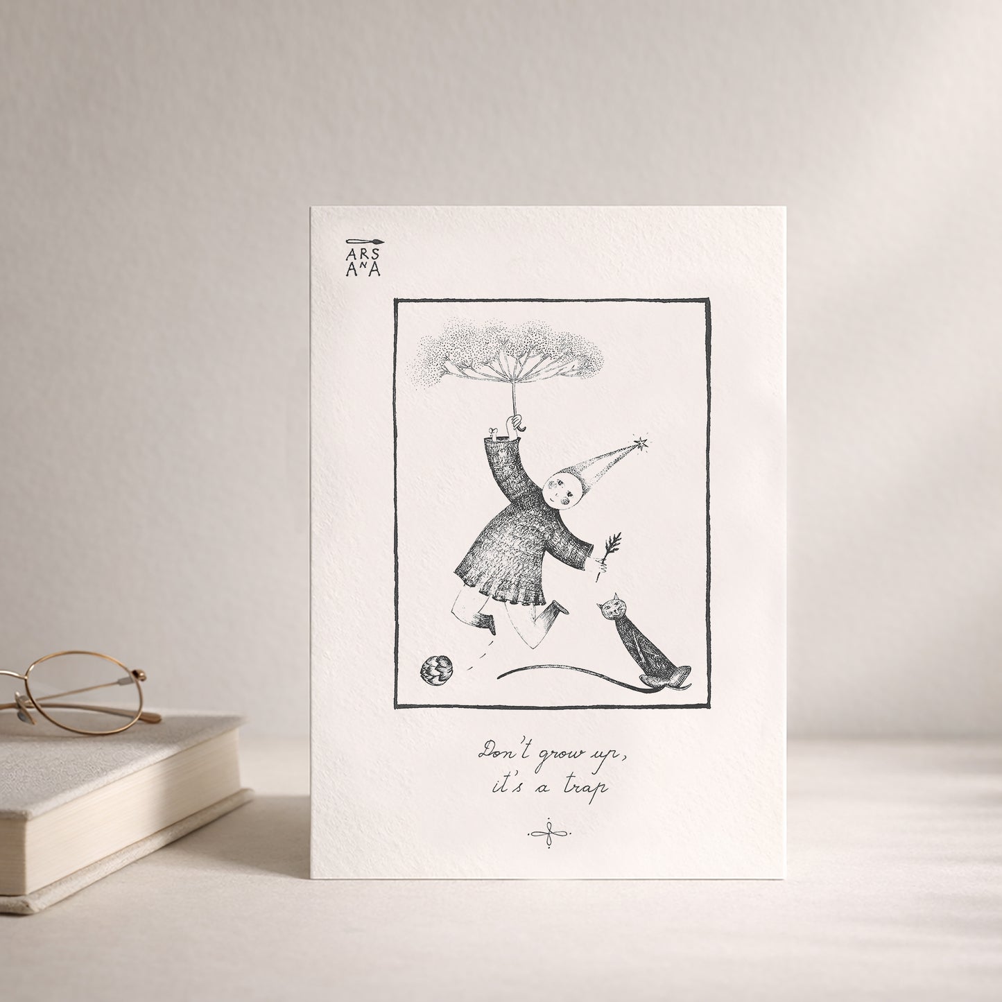 Funny & Birthday Postcard, Don’t Grow Up It’s a Trap, A6, with Envelope