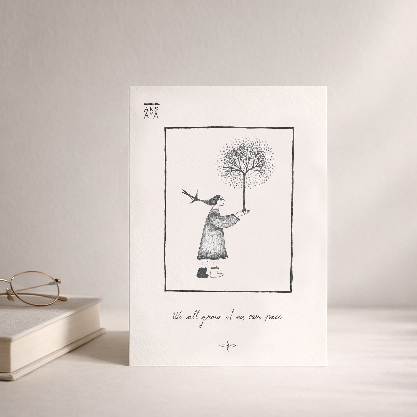 Encouragement & Thinking of You Postcard, We All Grow at Our Own Pace, A6, with Envelope