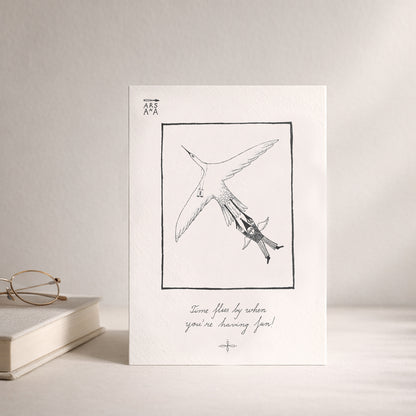 Holiday & New Beginnings Postcard, Time flies by, when you are having fun, A6, with Envelope