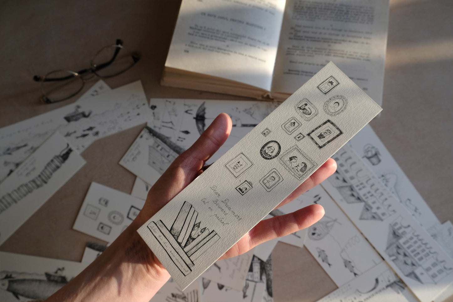 Cat Bookmark, Illustrated Literary Gift for Book Lovers