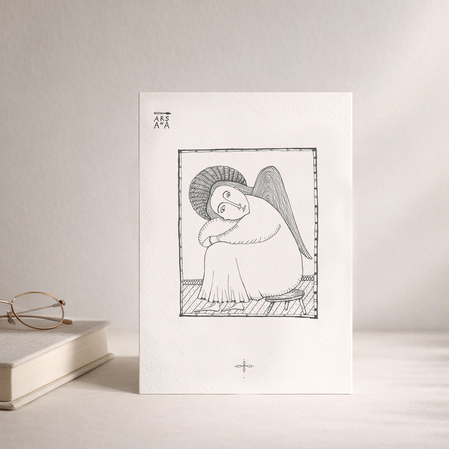 Sympathy & Thinking of You Postcard, Guardian Angel, A6, with Envelope