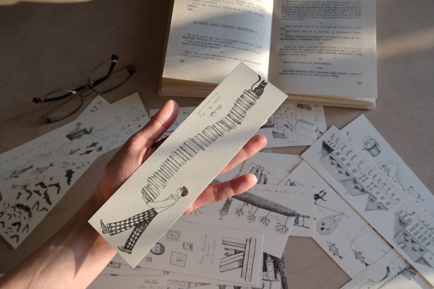 Librarian Bookmark, Illustrated Literary Gift for Book Lovers