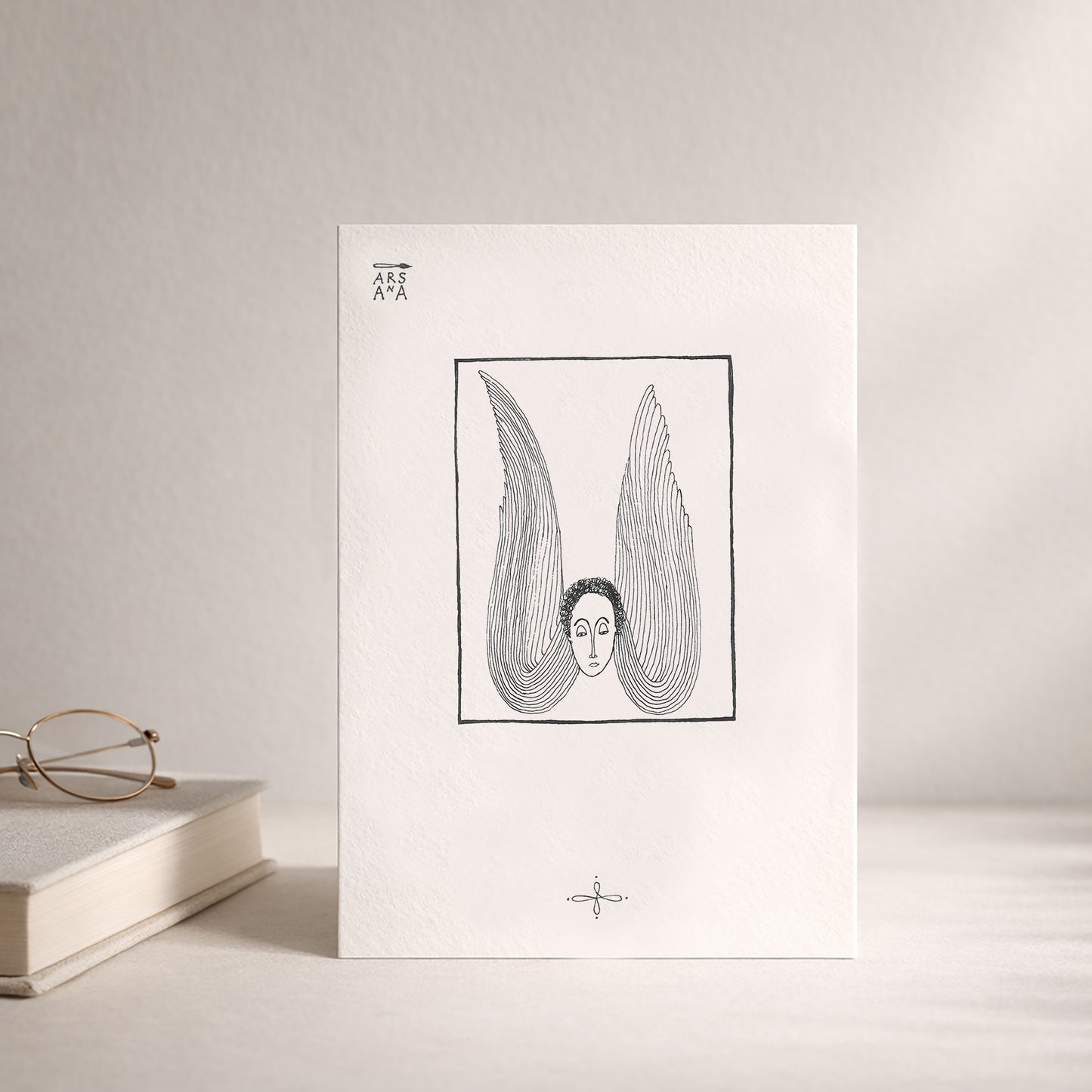 Sympathy & Thinking of You Postcard, Angel Wings, A6, with Envelope