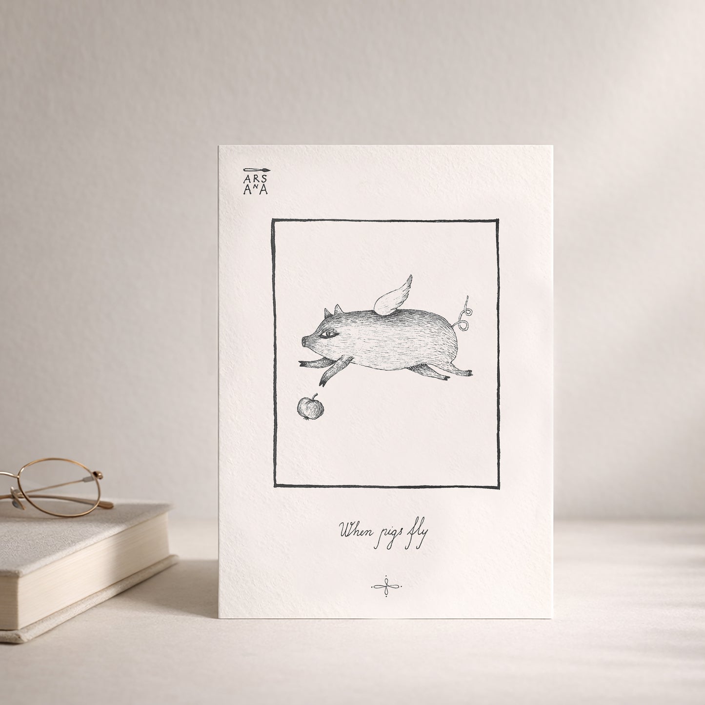 Funny & Everyday Postcard, When Pigs Fly, A6, with Envelope