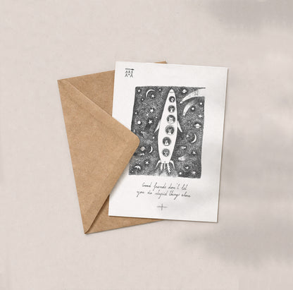 Friendship & Support Postcard, Good Friends, A6, with Envelope