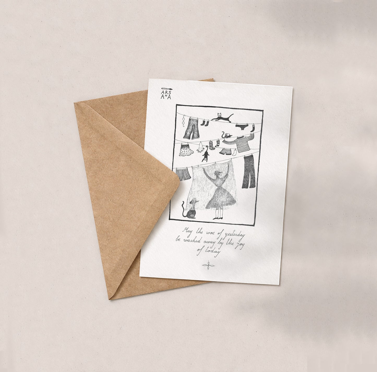 Healing & Thinking of You Postcard, The joy of today, A6, with Envelope