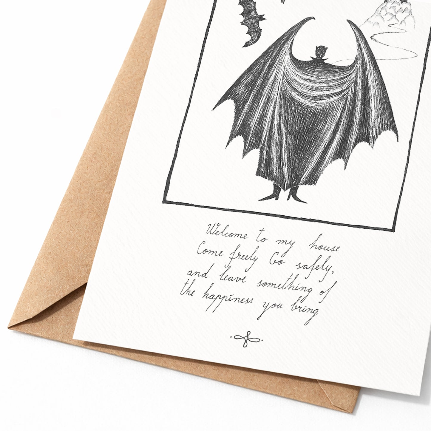 Welcome to my house, Come freely, Co safely and leave something of the happiness you bring, A6 with Recycled Envelope