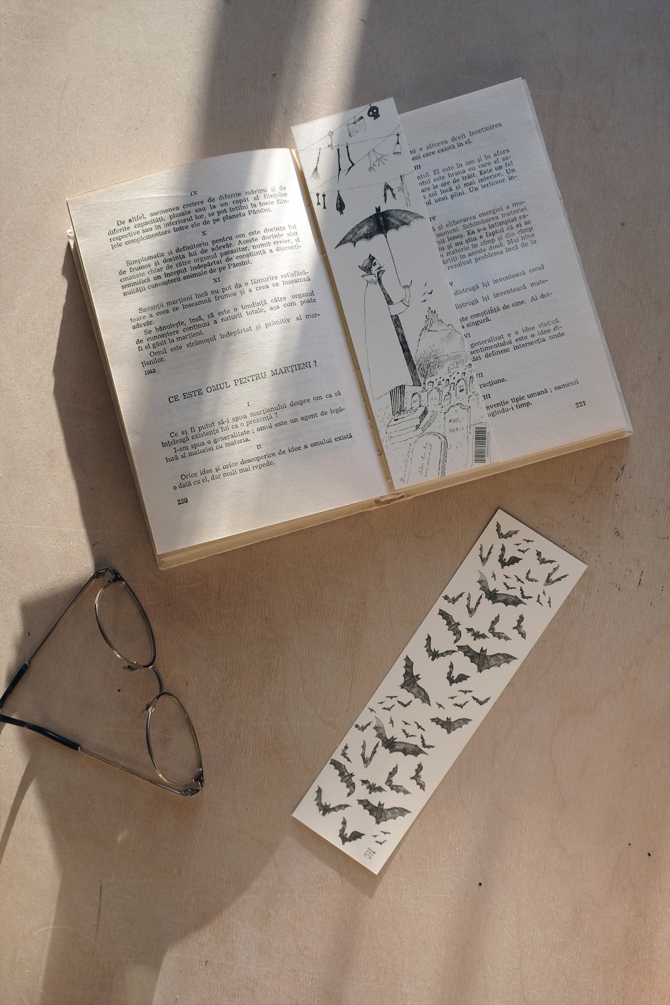 Dracula at Cemetery Bookmark, Illustrated Literary Gift for Book Lovers
