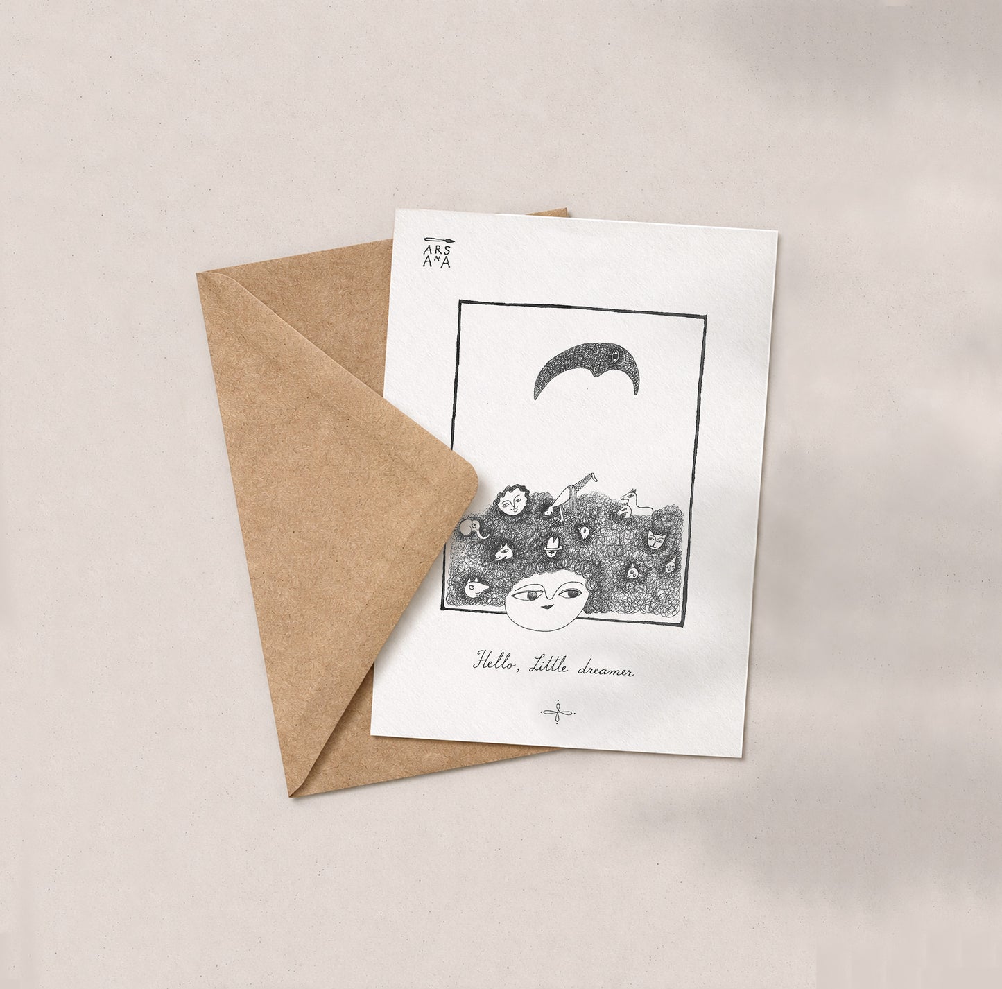 New Baby & Baby shower dreamy  Postcard, Hello, little dreamer, A6, with Envelope