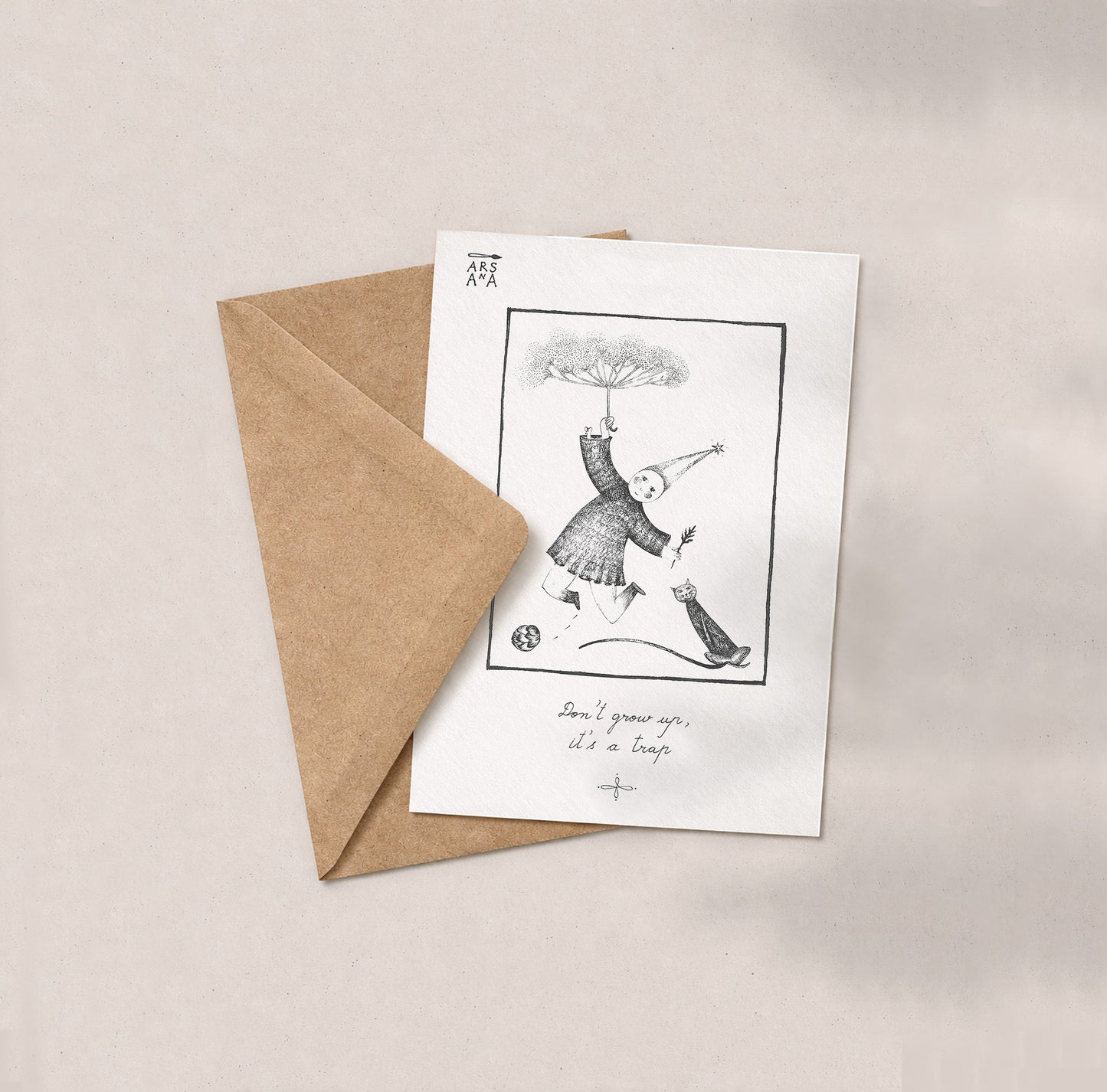 Funny & Birthday Postcard, Don’t Grow Up It’s a Trap, A6, with Envelope