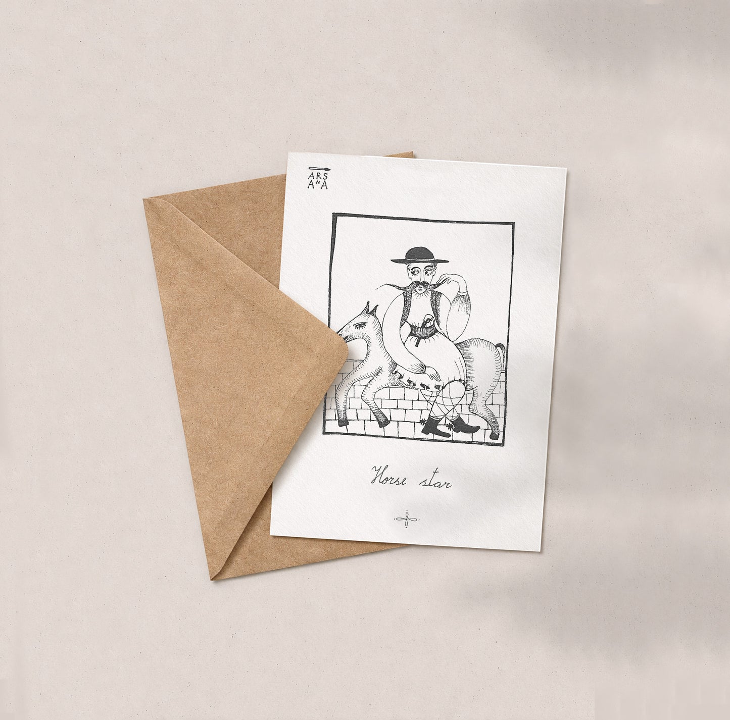 Whimsical & Everyday Postcard, Horse Star, A6, with Envelope