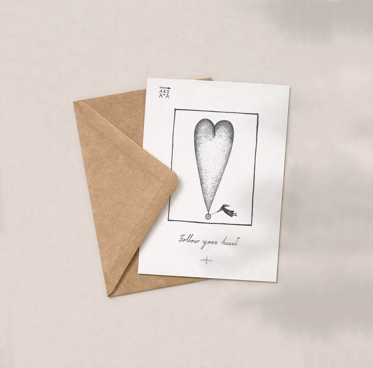 Encouragement & New Beginnings Postcard, Follow Your Heart, A6, with Envelope