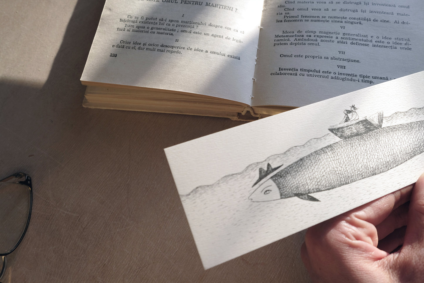 The Fish Bookmark, Illustrated Literary Gift for Book Lovers