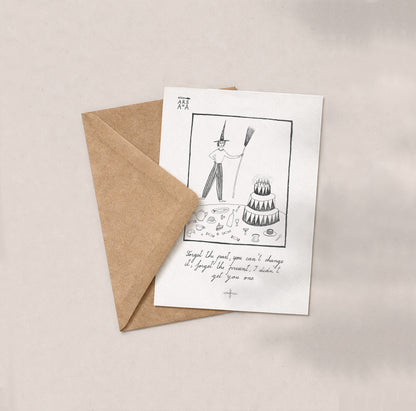 Birthday & Funny Postcard, Forget the present, A6, with Envelope
